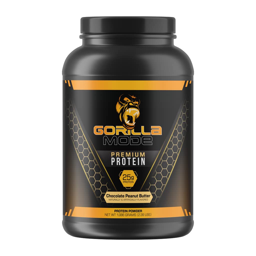Gorilla Mode Premium Whey Protein - Chocolate Peanut Butter / 25 Grams of Whey Gorilla MindUS supplements