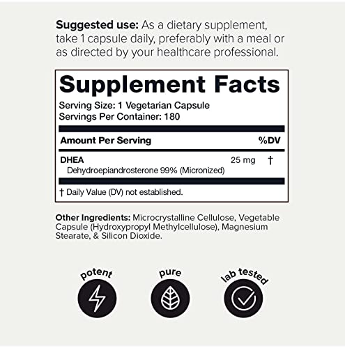 Toniiq Ultra High Strength DHEA Capsules - DHEA for Men and Ladies - 25mg Micronized ToniiqUS supplements