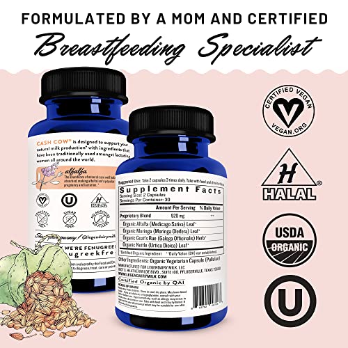 Legendairy Milk Cash Cow Lactation Supplement, Moringa, Alfalfa, and Goat's Rue Legendairy MilkAu supplements