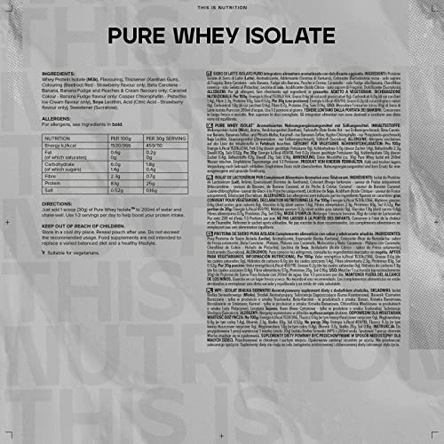 Bulk Pure Whey Protein Isolate, Protein Powder Shake, Banana, 500 g, Packaging May Vary BulkAu supplements