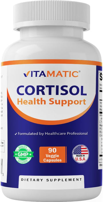 Vitamatic Cortisol Health Support - 90 Veggie Capsules - Made with Adaptogenic Blend with Ashwagandha, Rhodiola, Magnolia, L-Theanine, Phosphatidylserine VitamaticAu supplements