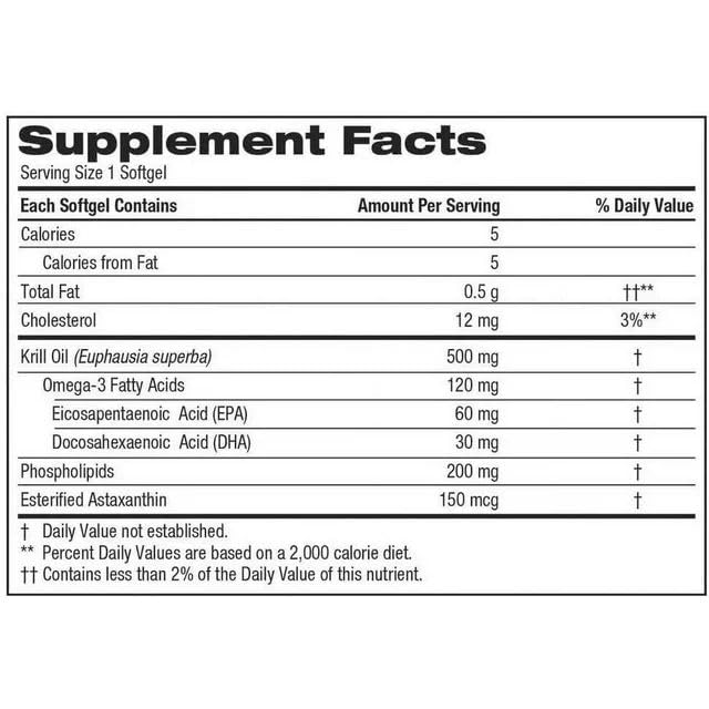 Kir-kland Signature Krill Oil 500 Milligram 160 Softgels healthsupps.co.ukUS supplements