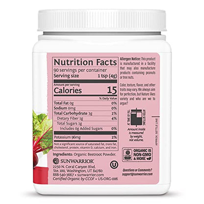 Sunwarrior Beet Root Powder Nitric Oxide Increase Stamina Blood and Flow Circulation SunwarriorUS supplements