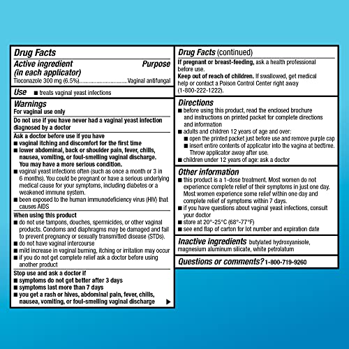 Amazon Basic Care Tioconazole Ointment 6.5 Percent, Vaginal Antifungal, 1-Dose Treatment Amazon Basic CareAu supplements