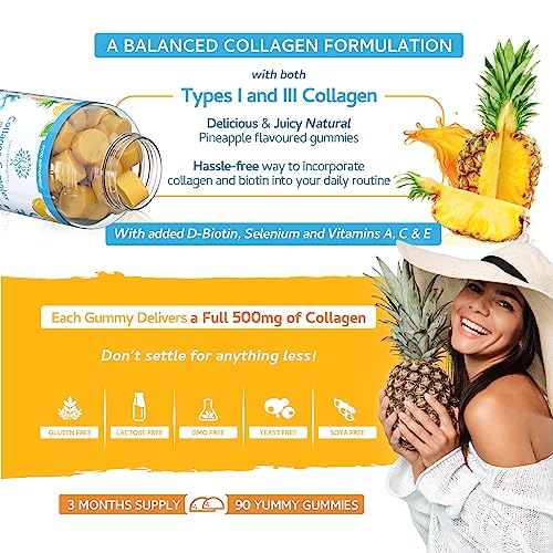Collagen Complex - 90 Natural Pineapple Flavour Chewable Yummy Gummies swiss bioenergeticsAu supplements