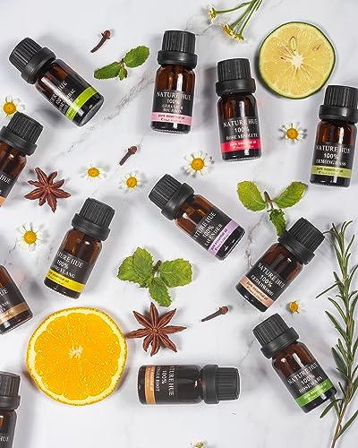 NATURE HUE Lemongrass Essential Oil - 10 mL (1/3 oz) - Pure, Natural, Therapeutic Grade NATURE HUEAu supplements