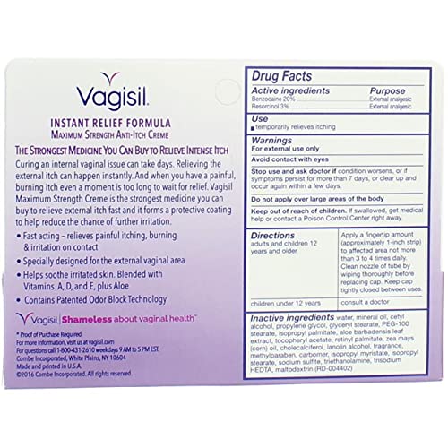 Vagisil Maximum Strength Anti-Itch Creme 1 oz (Pack of 2) VagisilAu supplements