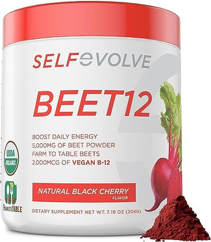 selfevolve Beet12 - Organic Beet Root Powder Enhanced with Vitamin B12, Nitric Oxide Booster selfevolveUS supplements
