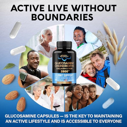 Glucosamine | Chondroitin | MSM | Collagen - 2800 mg Joint Support Supplement NUTRAHARMONYUS supplements