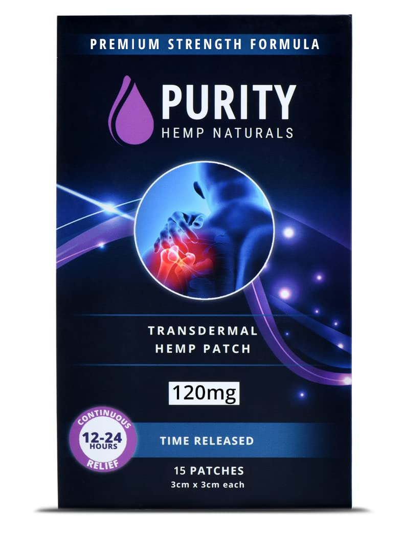 Body Discomfort Patch 120 mg - 15 ct (8 mg ea.) Lasts 24 Hours. Sweat & Water Resistant. Convenient & Discreet. For Use On Any Part Of The Body. Plant-Based Extended-Release Patch Purity Hemp NaturalsAu supplements