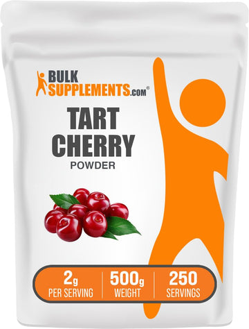 BulkSupplements.com Tart Cherry Powder - Fruit Powder, Tart Cherry Supplements - Antioxidant Source, Gluten Free & No Added Sugar, 2g per Serving, 500g (1.1 lbs) (Pack of 1) BulkSupplementsAu supplements