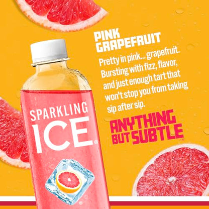 Sparkling Ice, Pink Grapefruit Sparkling Water, Zero Sugar Flavored Water, with Antioxidants Sparkling ICEUS supplements