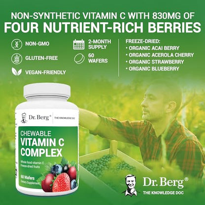 Dr. Berg's Vitamin C Complex Whole Food (60 Chewable) 100% Natural Vitamin C from Dr. Berg NutritionalsUS supplements