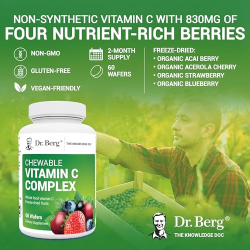 Dr. Berg's Vitamin C Complex Whole Food (60 Chewable) 100% Natural Vitamin C from Dr. Berg NutritionalsUS supplements