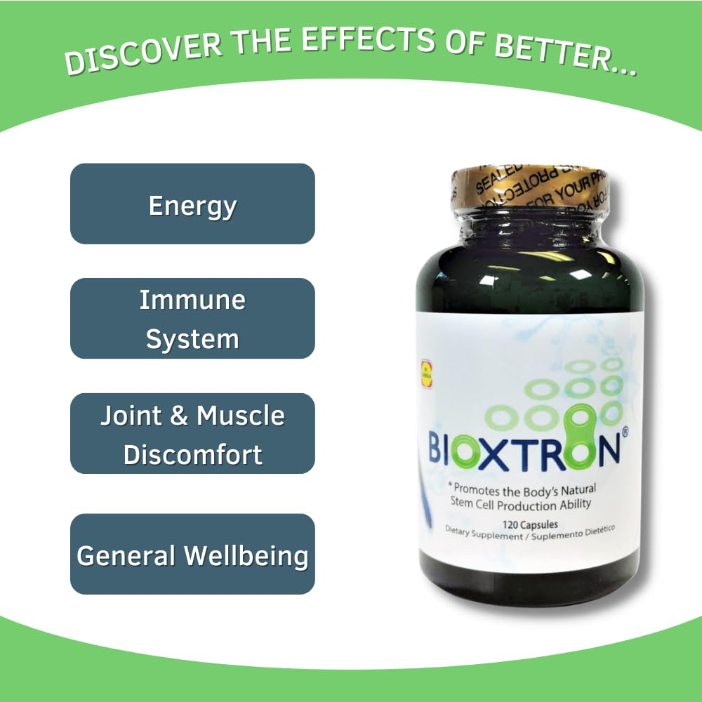 Bioxtron Natural AFA Stem Cell Supplement - Joint Support & Muscle Pain - Immune System Support - Natural Blue Green Algae Spirulina - 120 Caps BioxtronAu supplements
