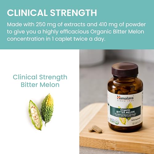 Himalaya Organic Bitter Melon for Glucose Metabolism, 660 mg, 60 Caplets, 1 Month Supply HimalayaUS supplements