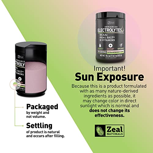 Enhanced Electrolyte Powder (Strawberry Kiwi | 90ct.) Sugar Free + BCAA, B-Vitamins Zeal NaturalsAu supplements