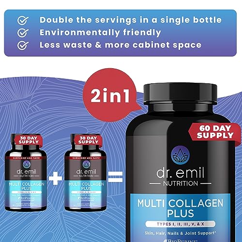 DR EMIL NUTRITION Multi Collagen Pills - 180 Capsules - Collagen Supplements to Support DR EMIL NUTRITIONAu supplements