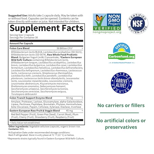 Garden of Life Probiotics for Women and Men - Raw Probiotics Colon Care 50 Billion Garden of LifeUS supplements