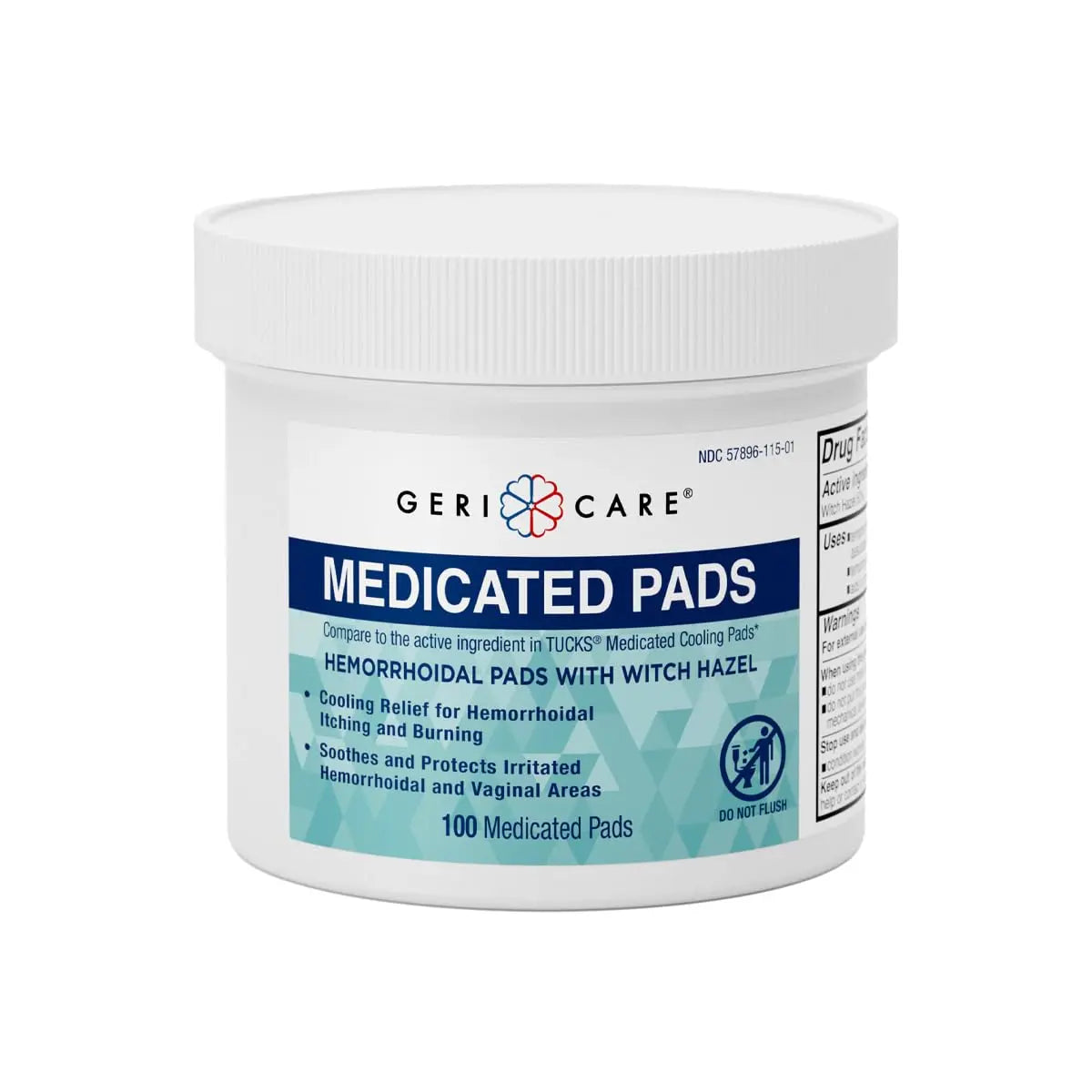 GeriCare Medicated Cooling Pads with Witch Hazel. for Soothing Itch, Discomfort, and Burning, Pre-Moistened Pads Ideal for Sensitive Areas, 100 Count (Pack of 1) GeriCareAu supplements
