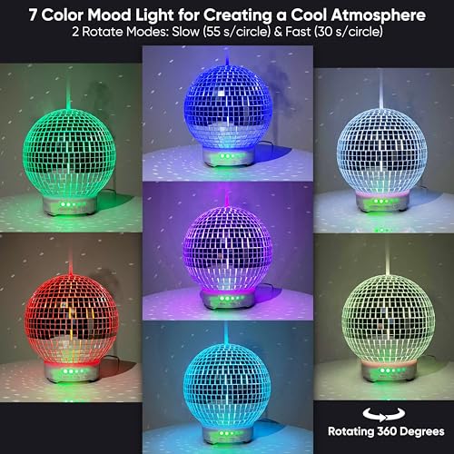 Disco Ball Diffuser Rotating - 300 ML Mirror Ball Oil Diffuser, Essential Oils Diffusers for Home SCANDINORDICAAu supplements