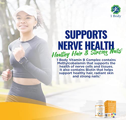 1 Body Vitamin B Complex – 5-MTHF Folate with B1, B2, B5, B6 1 BodyAu supplements