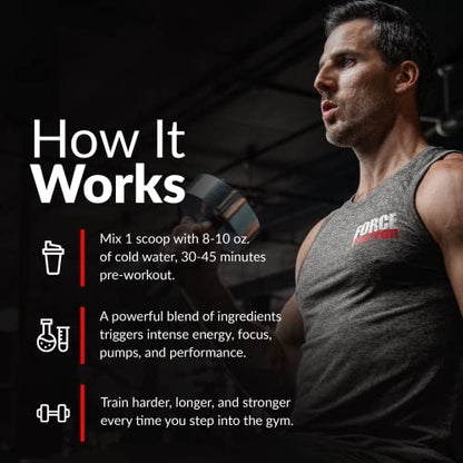 FORCE FACTOR Test X180 Pre-Workout Powder & Energy Supplement, Boost Focus Force FactorUS supplements