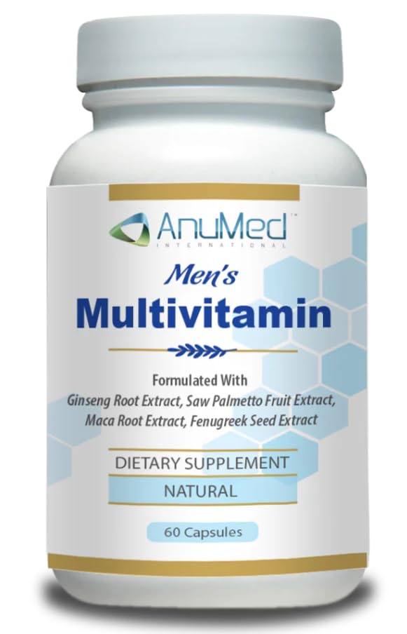 Men’s Multivitamin Supplement – Daily Energy, Immune & Heart Support – with Zinc, Magnesium, B12, CoQ10, Turmeric, Ginseng & More – 60 Vegetable Capsules – AnuMed AnuMed InternationalAu supplements