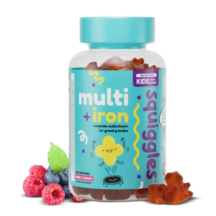 Squiggles Kids Multivitamin + Iron Gummies - Low Sugar Gummy Vitamins with Iron Supplements for Kids SquigglesAu supplements