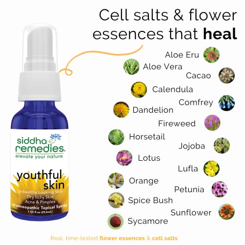 Siddha Remedies Youthful Skin Cell Salts Flower Essences for Dry Itchy Skin, Acne Pimples, Scar Removal SiddhaAu supplements