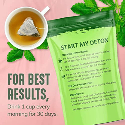 30 Day Detox Tea for Women & Men, All-Natural Herbal Teatox, Energy, Digestion NEWMEUS supplements