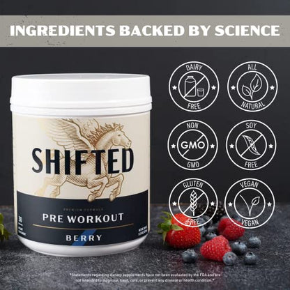 SHIFTED Premium Pre Workout Powder, Energy & Focus Supplement with Creatine Monohydrate SHIFTEDUS supplements