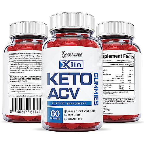Justified Laboratories X Slim Keto ACV Gummies 1000MG Xslim Vegan Non GMO with Pomegranate Justified LaboratoriesUS supplements