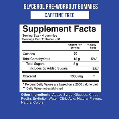 VitaPatch Premium Grade Glycerol Gummies Stim Free Pre Workout - Intense Pump VitaPatchUS supplements