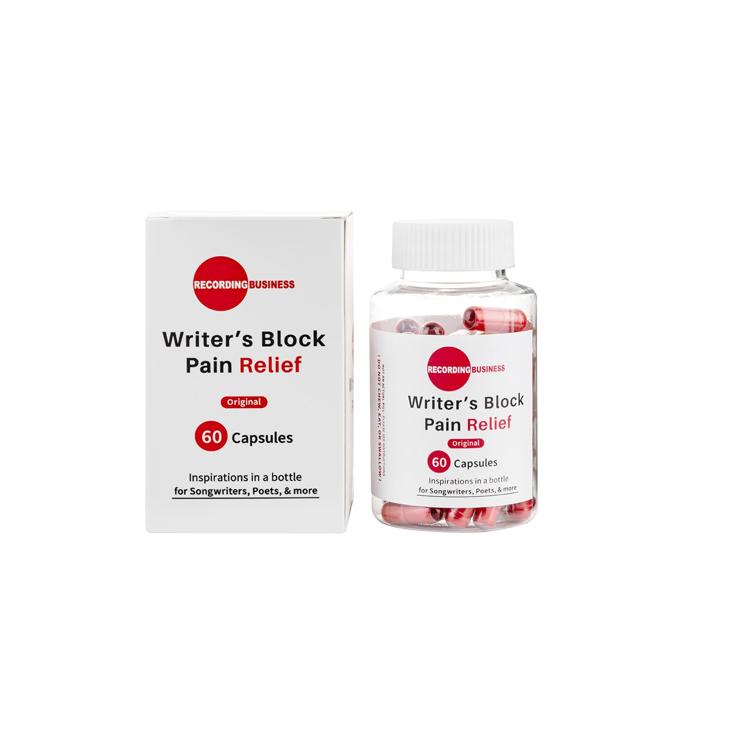Recording Business Writer's Block Pain Relief (60 Original Songwriting Prompts in Capsules) for Artists/Musicians, Songwriters, & Poets Recording BusinessAu supplements