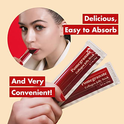 FRESHBELL Pomegranate Collagen Jelly Stick (20g x 30 sticks) Marine Collagen Peptide FreshbellUS supplements