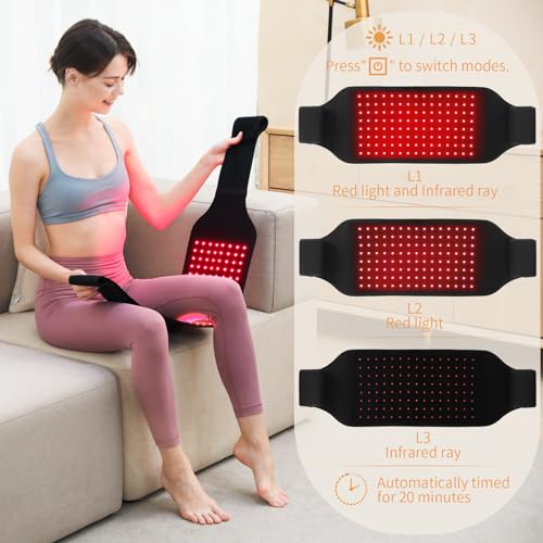 SUNNYOUNG Red Light Therapy Belt, Infrared Light Therapy Wrap Muscle Relaxing Belt with 120 LED Lights sunnyoungAu supplements