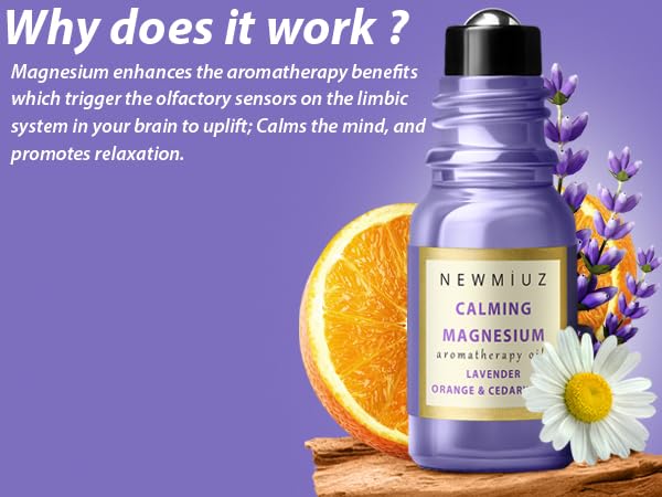 Calm Magnesium Roller Lavender Orange Cedarwood Essential Oil Roll On Calming Aromatherapy Self Care New MiuzAu supplements