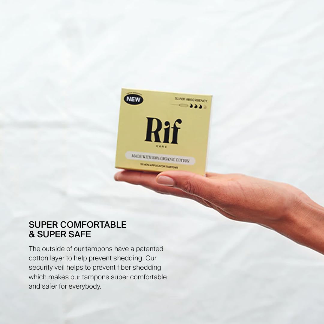 Rif Care Highly Absorbent Tampons, Organic Cotton, Non-Applicator (Super Absorbency Tampons) 18 Count Rif careAu supplements