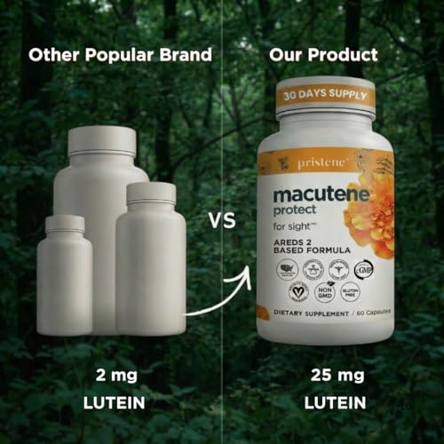 Macutene Protect Eye Vitamins for Macular Support Areds 2 with Lutein and Zeaxanthin Supplements (25mg/5mg) – Doctor Formulated Bilberry Supplement for Eyes, Lab Tested, Vegan (60 Capsules) PristeneAu supplements