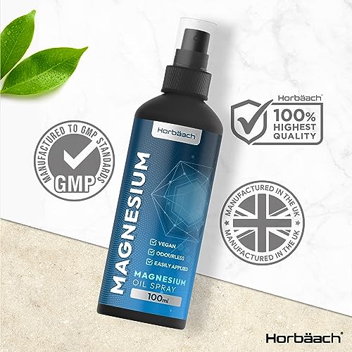 Magnesium Spray for Restless Legs, Muscles, Sleep | 100ml | Magnesium Chloride Oil HorbäachUS supplements