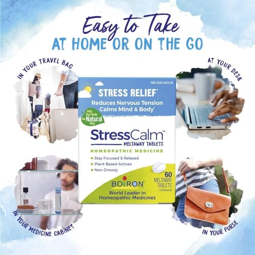 Boiron StressCalm for Relief of Stress, Anxiousness, Nervousness, Irritability, and Fatigue - 60 Count BoironAu supplements