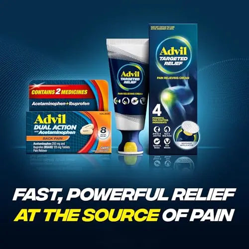 Advil Dual Action Back Pain Caplets Delivers 125mg Ibuprofen and 250mg Acetaminophen Per Dose for 8 Hours of Back Pain Relief - 144 Count AdvilAu supplements