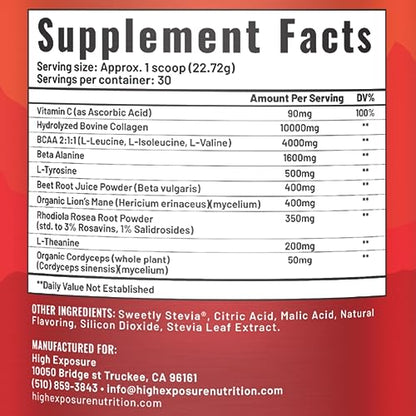 High Exposure Pre Workout Energy Mix | Pre Workout Powder for Men and Women High ExposureUS supplements
