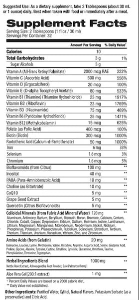 Elevatic Multivitamin for Men | 32 Fl.oz (960ml) | Superior Tasting | All Natural | Energy Booster Liquid Multivitamin ElevaticAu supplements