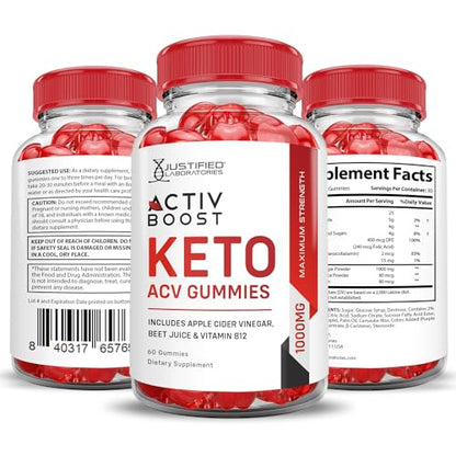 (5 Pack) Activboost Keto ACV Gummies Advanced Formula 1000MG Active Boost Justified LaboratoriesUS supplements