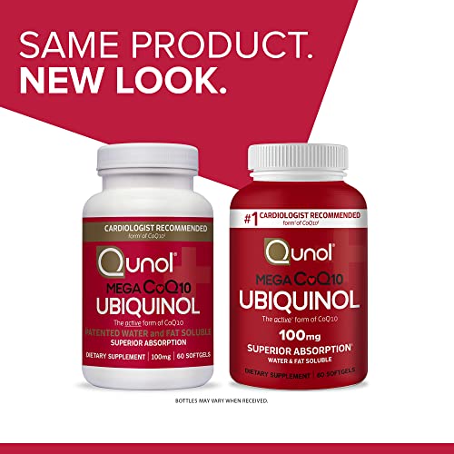 Qunol Ubiquinol CoQ10 100mg Softgels, Mega Ubiquinol 100mg - Superior Absorption QunolUS supplements