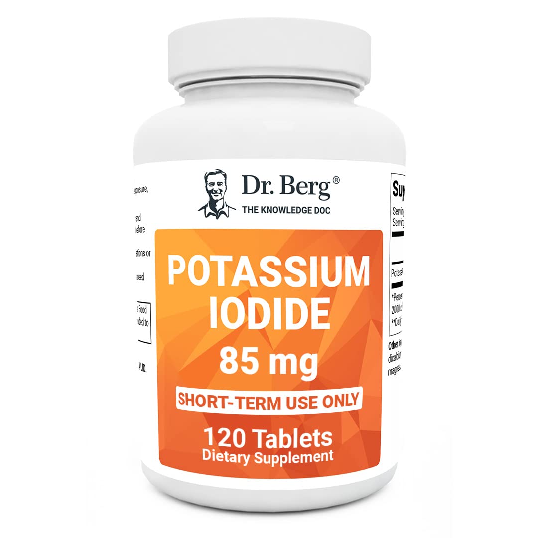 Dr. Berg's Incredible Potassium Iodide Tablets - Now 120 Tablets with a Smaller Easy Dr. Berg NutritionalsUS supplements