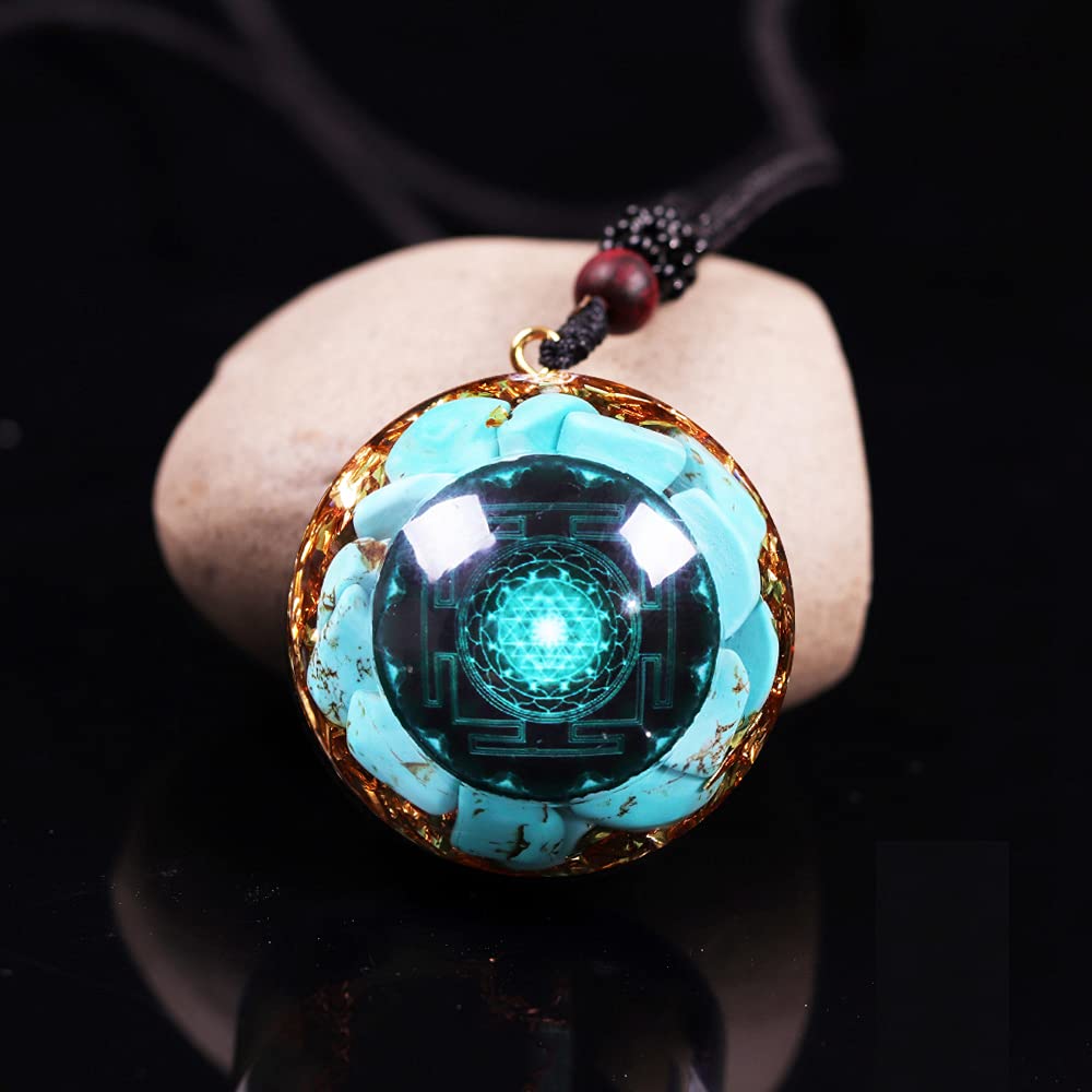 Day Day Up Turquoise Orgonite Pendant Healing Crystal jewelry Orgone Yoga Necklace Reiki Spiritual Day Day UpAu supplements