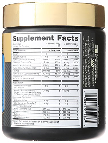 Optimum Nutrition Gold Standard Pre-Workout with Creatine, Beta-Alanine, and Caffeine Optimum NutritionUS supplements